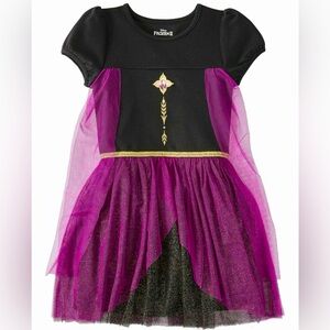 Disney Sz 8-10 Frozen Anna Dress - Black and Purple